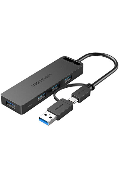 Vention USB 3.0 4-Port Hub with USB-C and USB 3.0 2-in-1 Interface and Power ...