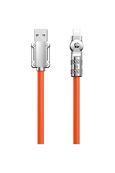 DUDAO Cablu USB-A unghiular - Lightning 30W 1m rotație 180° - portocaliu