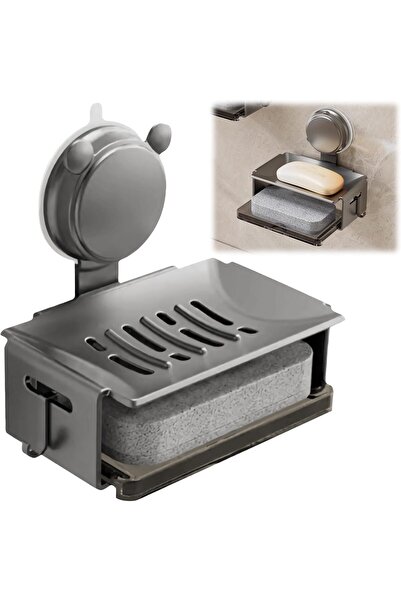 Arabest Vacuum Suction Cup Wall Mounted Soap Dish With Hooks, Holder for Bath...