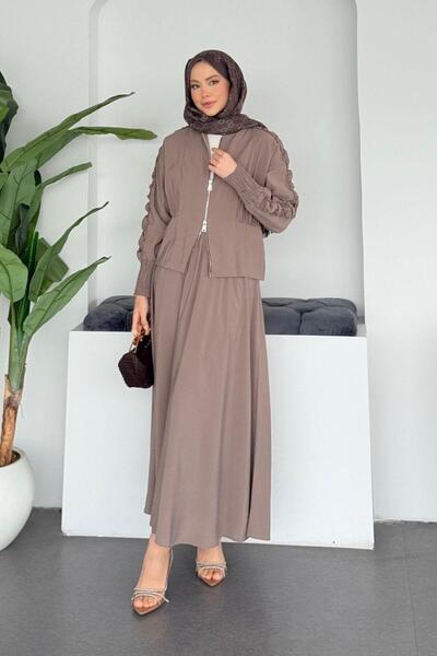 Şulemoda Giyim Alev Gipeli Suit Mink