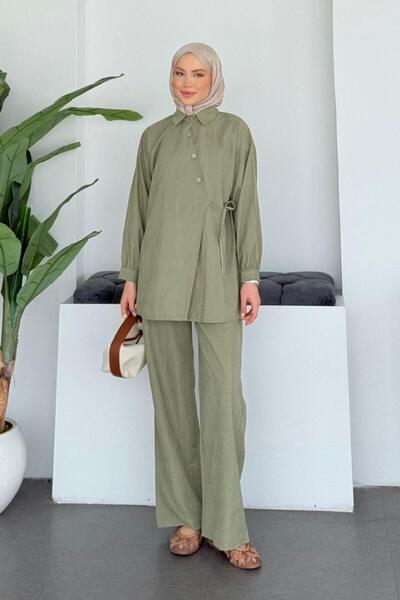 Şulemoda Giyim Zeus Side Tie Set Khaki