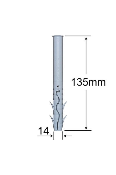 Gray Square Dowel 14x135 With Wings - 50pcs/box