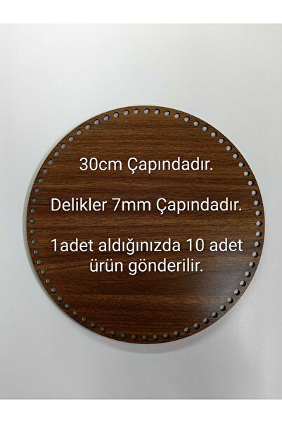 öyküdekor Ahşap Mdf İp Örgü, Rattan Örgü, Bambu Örgü İçin Tabanlık 30cm (10 a...