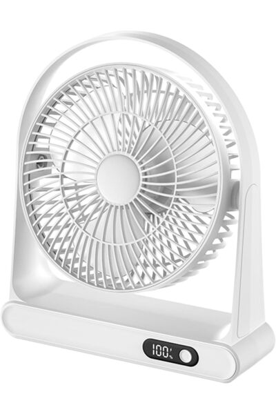 Generic مروحة مكتب USB، شاشة LED، مروحة طاولة محمولة قابلة للتعديل 360 درجة ب...