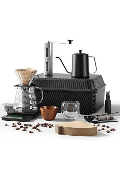 Generic طقم ماكينة قهوة Xspring V60، 13 قطعة، طقم كامل لتحضير القهوة المقطرة ...