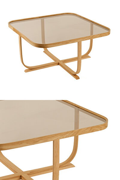 Eymense Hisar Camlı Orta Sehpa Meşe