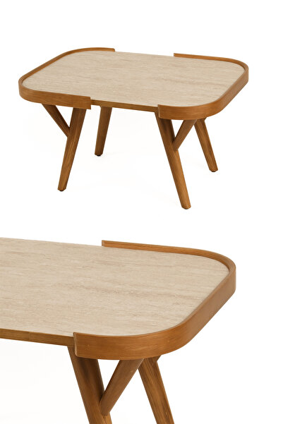 Eymense Butterfly Yan Sehpa Traverten Desen