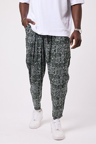 Superbluemexico Unisex Street Style Printed Wrinkled Sports Baggy Trousers
