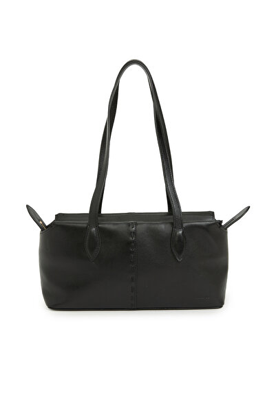 George Hogg Siyah Saraç Detaylı Kadın Deri Çanta