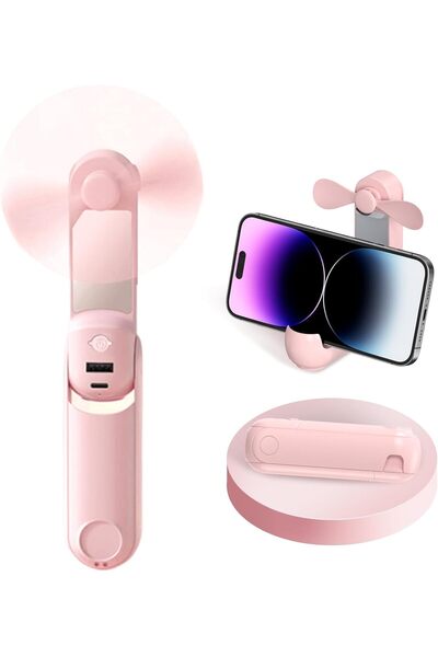 Generic مروحة صغيرة محمولة، بطارية 1200 مللي أمبير، 3 سرعات قابلة للتعديل، زا...