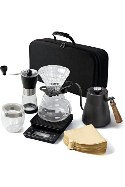 Generic طقم تحضير القهوة بالتنقيط V60، طقم قهوة متخصص، أدوات تحضير قهوة احترا...