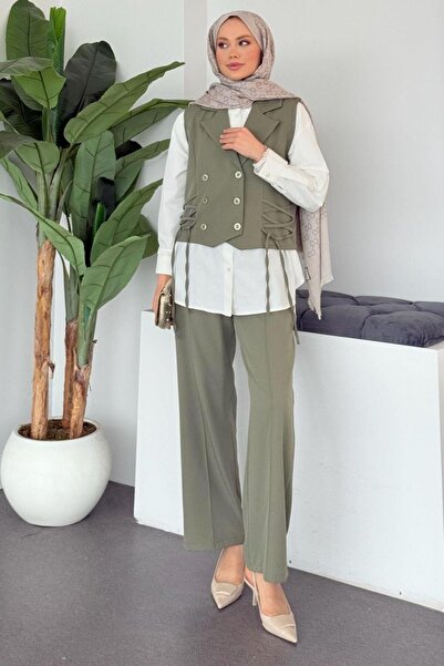 Şulemoda Giyim Işıl Yelekli Sports Suit Khaki