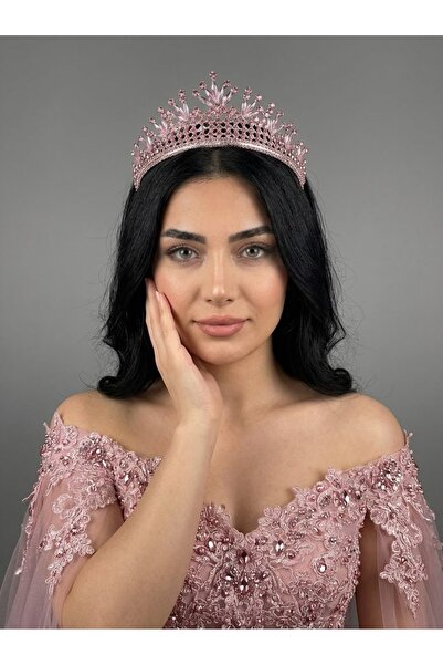 Magic Tiara Kristal Taşlı Işıltılı Gelin Tacı - Zarif Kraliçe Model Düğün Saç...