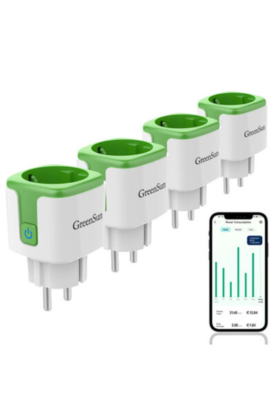 GreenSun Smart WiFi Socket 4-Pack with Power Measurement for Alexa