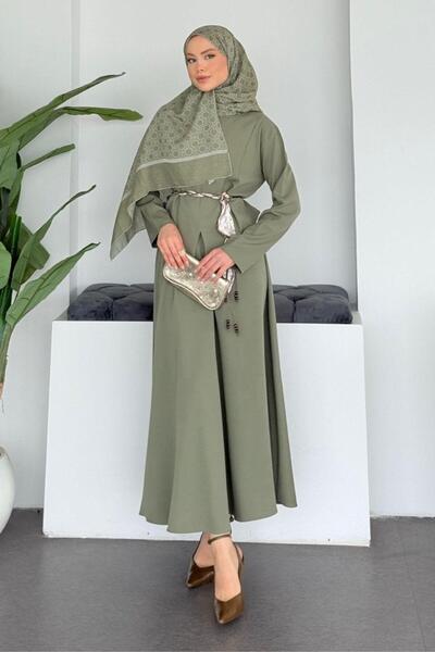 Şulemoda Giyim Asian Scarf and Skirt Set Khaki