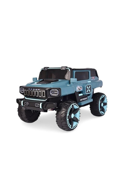 Leno 12V Four-Wheel Drive Kids Electric Jeep With 3 Gears - Blue