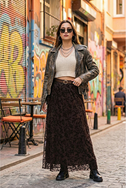 SAYZEN Flower-Patterned Flog Skirt