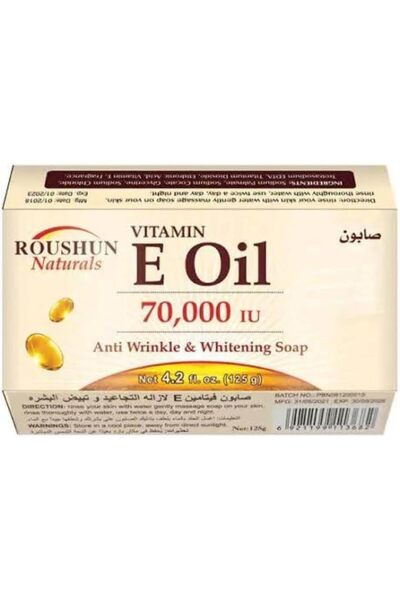 RousHun صابون ناتشورالز بزيت فيتامين هـ المضاد للتجاعيد والمبيض 125 غرام