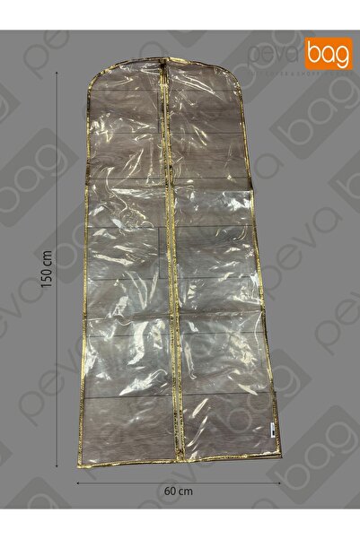 Transparent Evening Dress Cover (Gamboch) with Gold Clip – 5 Pieces | 62×150 cm