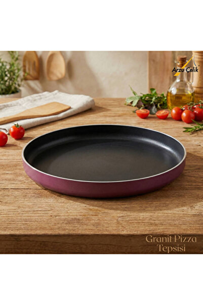 Arzu Çelik 28 cm Granite Pizza Tray - Plum