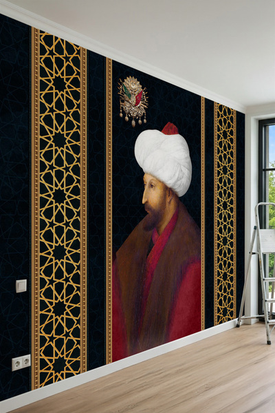 MİRAZAWALL Fatih Sultan Mehmet ve Selçuklu Yıldızı Desenli Tek Parça Tekstil ...