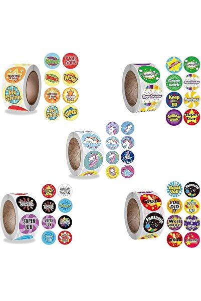 Arabest 2500 PCS Adorable Round Animal Stickers,40 Different Shapes 5 Rolls T...