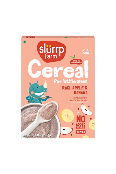 SLURRP FARM Instant Ragi & Apple Cereal, Real Apple & Banana, Cereal with No ...