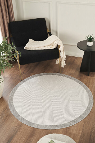 Konfor Halı Sisalux 3086 Beyaz Gri Sisal Dokuma Jüt Kilim Hav Toz Vermez Halı...