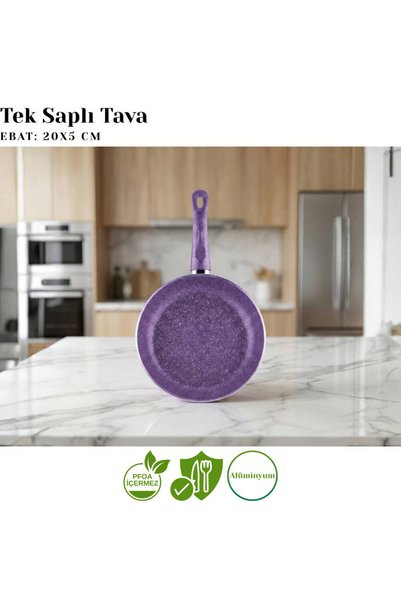 Arzu Çelik 20 cm Granite Single Handle Pan - Violet