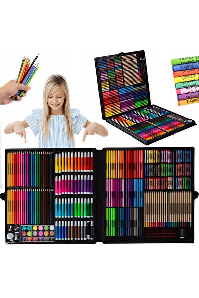 WePro Store Детски комплект за рисуване и рисуване, 258 части, черен, 3+ години