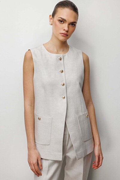 Ekol Torba Pocketed Crew Neck Vest