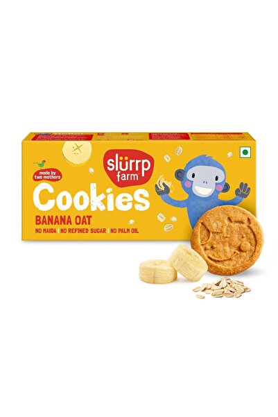 SLURRP FARM Banana Oat Cookies 80g | Healthy Whole Grain Oats