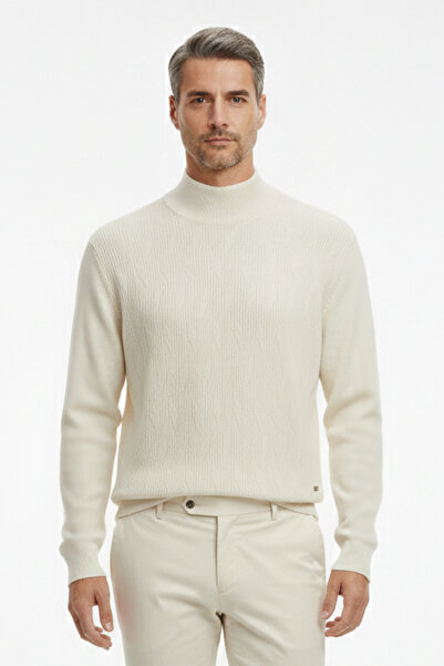 Pulltonic Men's Half Turtleneck Patterned Sweater