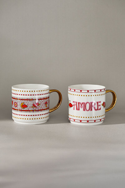 Karaca Lovemore 2 Kişilik Mug Kupa Seti 420 ml