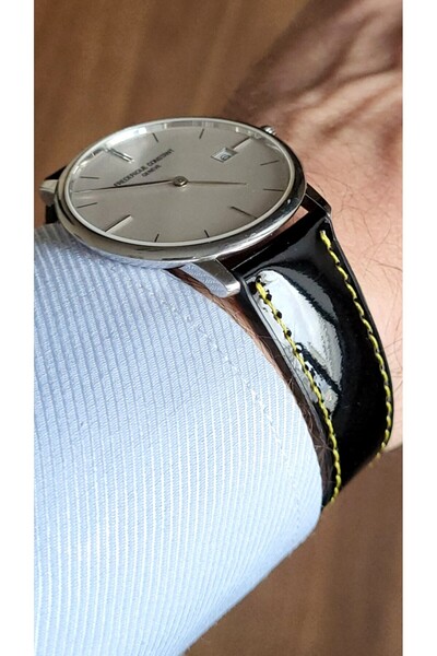 Onywatch 18 mm Patent Leather Band Black 18 mm Leather Watch Band 18 mm Band ...