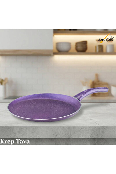 Arzu Çelik 28 cm Granite Crepe Pan - Violet