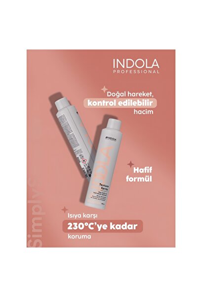 Indola Texture Spray Yapışmayan Formüllü Isı Korumalı Saç Spreyi 300 ml