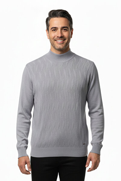 Pulltonic Men's Half Turtleneck Patterned Sweater