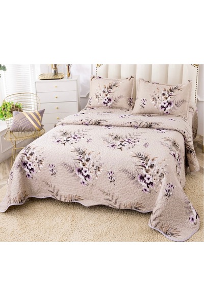 Truva Home Cotton and Linen Bedspread with Pillowcases - Elegant 3-Piece Set,...