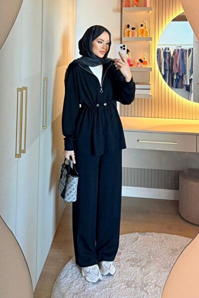 Hazamoda Nova Semi-Zipper Suit Black