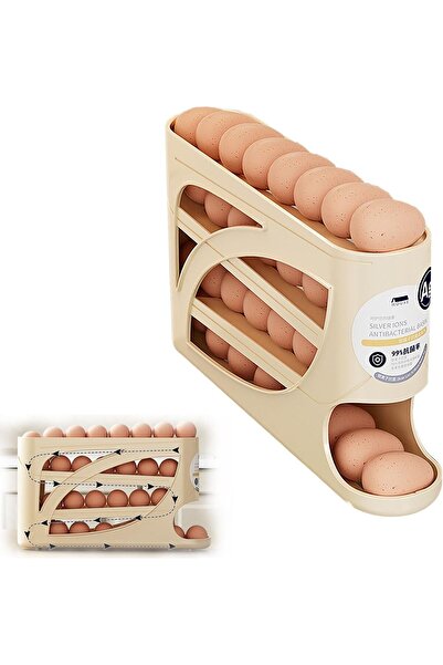 Generic YelaJoy 4-Tier Automatic Rolling Egg Holder for Refrigerator, Large C...