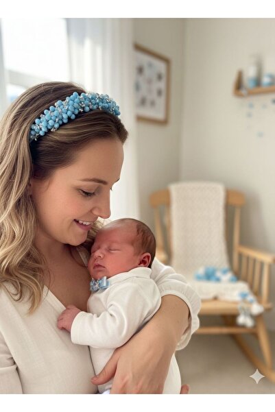 Miniko Butik طقم الأم والطفل حديثي الولادة مصنوع يدويًا، طقم ربطة عنق للأطفال...