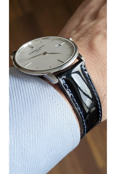 Onywatch 18 mm Patent Leather Band Black 18 mm Leather Watch Band 18 mm Band ...