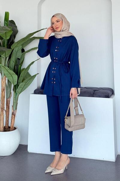 Hazamoda Oya Double Snap Fastener Set Indigo