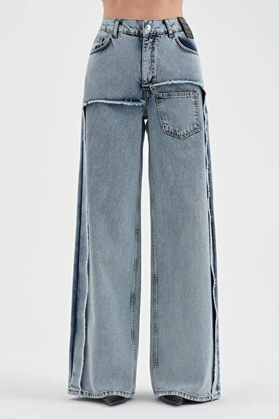 tw3 Γυναικείο τζιν Palazzo με λεπτομέρεια μπροστινής τσέπης
