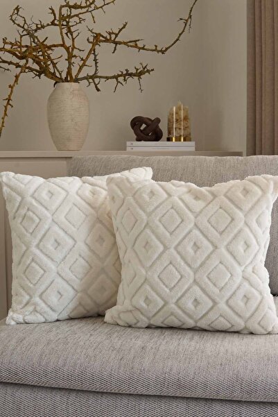 Pilloveland Set of 2 Punch Embroidered Tufting Cushion Covers 43*43 cm - Crea...