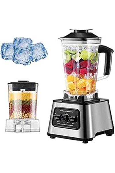 Generic خلاط للميلك شيك والعصائر، 6000 واط، مع زجاجة سعة 68 أونصة وأخرى سعة 1...