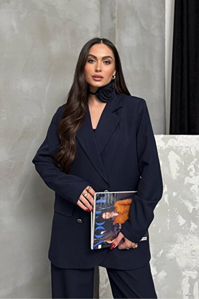 ZF BUTİK Set de pantaloni și jachetă cu detalii accesorii Rose pentru femei