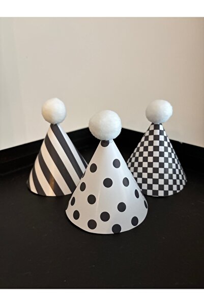 Minia Negru Alb cu model 3 bucăți Pălărie cu glugă de 10 cm pentru jucării su...