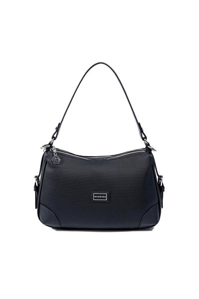 Silver Polo Silver & Polo Sp1269 Women's Shoulder Bag Honeycomb Black